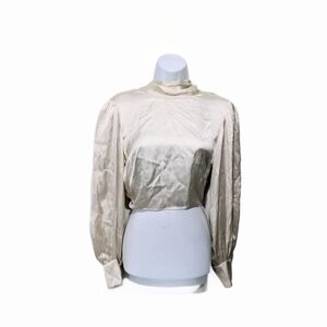 Wilfred Cupro Satin Blouse S Rear Ties Long Sleeve elegant City #4